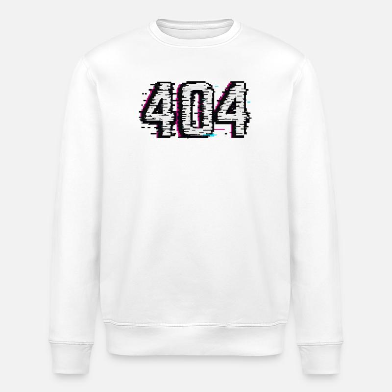 Retro 404 Logo T-Shirt - Stanley/Stella Unisex Bio-Sweatshirt ROLLER - Weiß