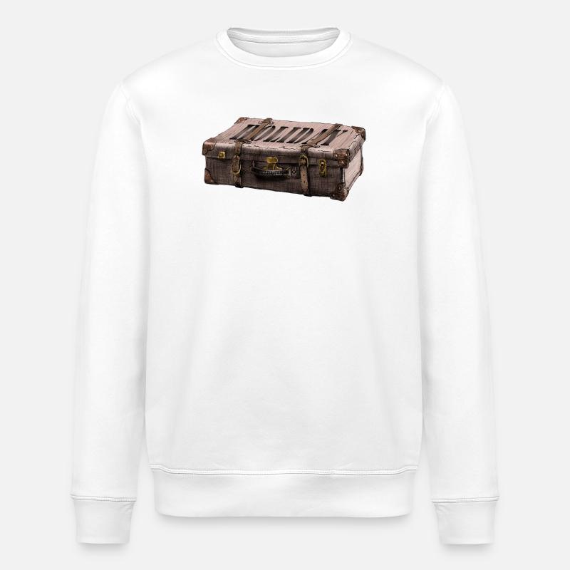 Adventure suitcase with explorer design - Stanley/Stella ROLLER Unisex Organic Sweatshirt - white