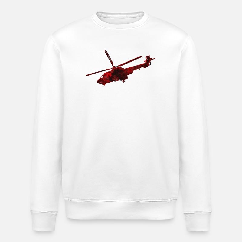 Hubschrauber Heli - Stanley/Stella Unisex Bio-Sweatshirt ROLLER - Weiß