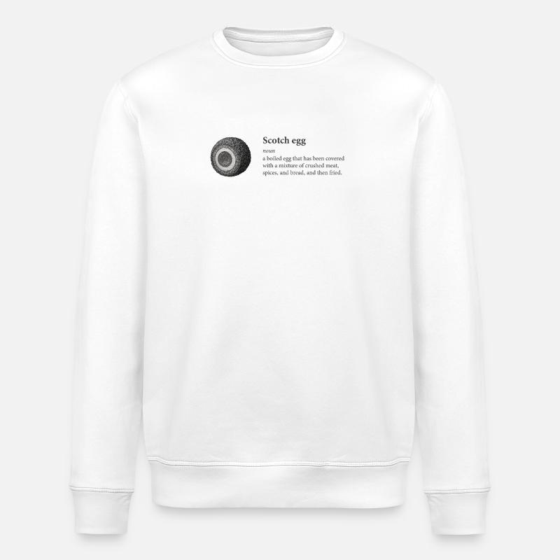 Scotch Egg Dictionary Art Tee - Stanley/Stella ROLLER Unisex Organic Sweatshirt - white