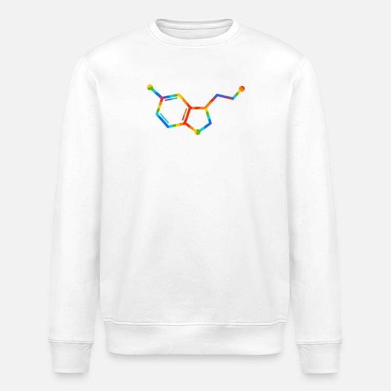 Rainbow Molecule Geometry - seratonin - Stanley/Stella ROLLER Unisex Organic Sweatshirt - white