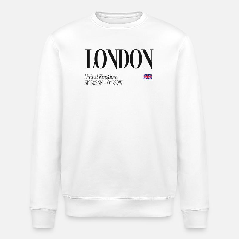London Sleek Postcard - Stanley/Stella Unisex Bio-Sweatshirt ROLLER - Weiß