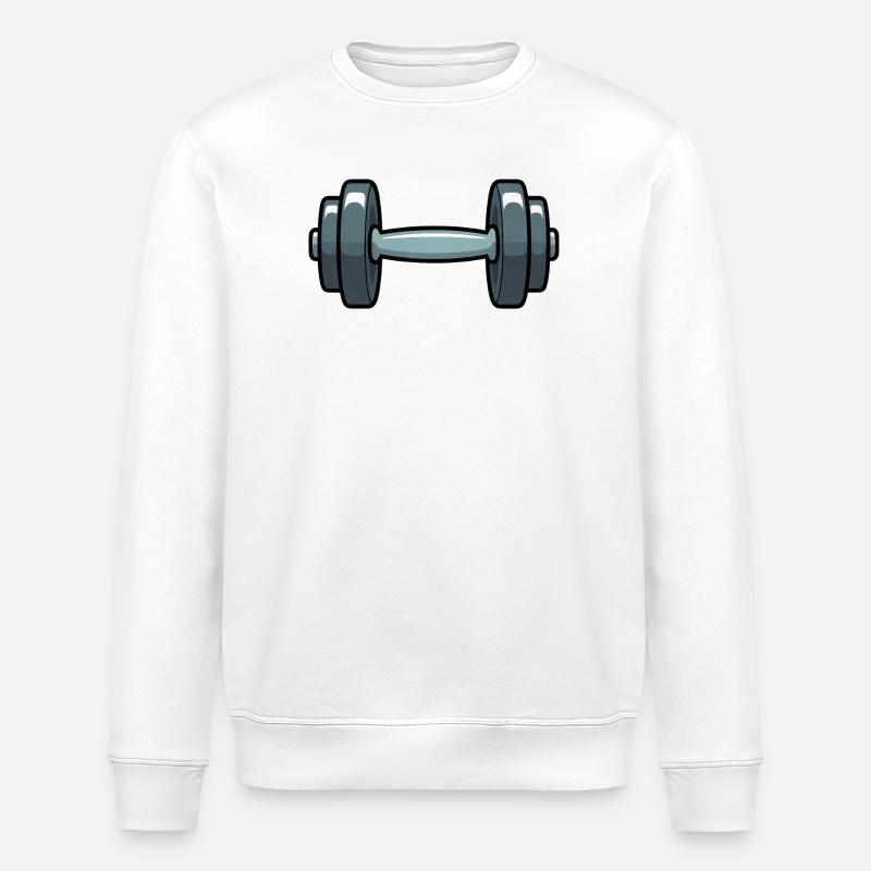 Dumbbell Comic - Stanley/Stella ROLLER Unisex Organic Sweatshirt - white