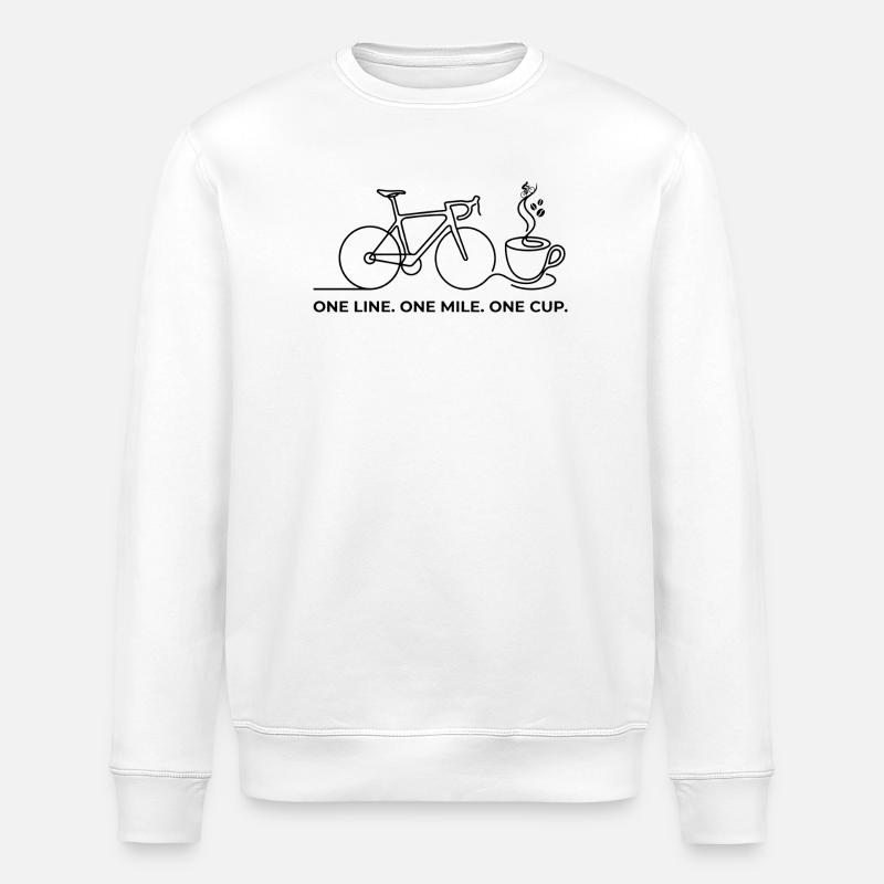 Minimalist Bicycle Silhouette - Stanley/Stella ROLLER Unisex Organic Sweatshirt - white