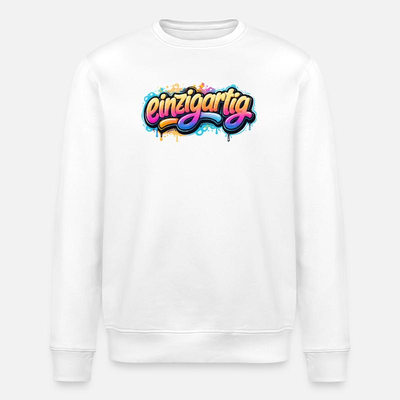 Einzigartig Graffiti Schriftzug - Stanley/Stella Unisex Bio-Sweatshirt ROLLER - Weiß