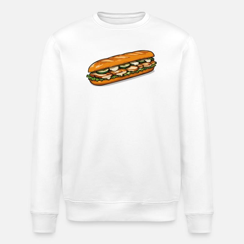 Bunter Baguette-Sandwich - Stanley/Stella Unisex Bio-Sweatshirt ROLLER - Weiß