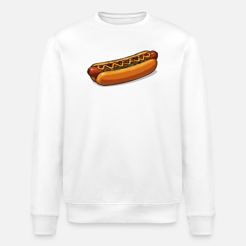 Illustration de hot-dog bien croustillante - Sweat bio ROLLER Stanley/Stella Unisexe - blanc