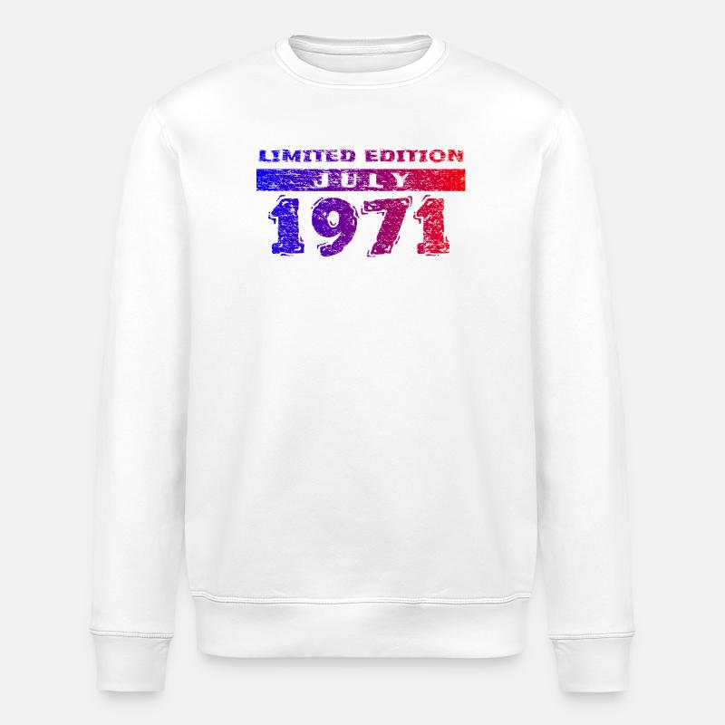55th Birthday Limited Edition 07/1971 - Stanley/Stella ROLLER Unisex Organic Sweatshirt - white