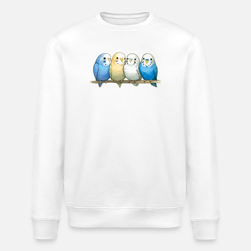 Perruches ondulées - Sweat bio ROLLER Stanley/Stella Unisexe - blanc