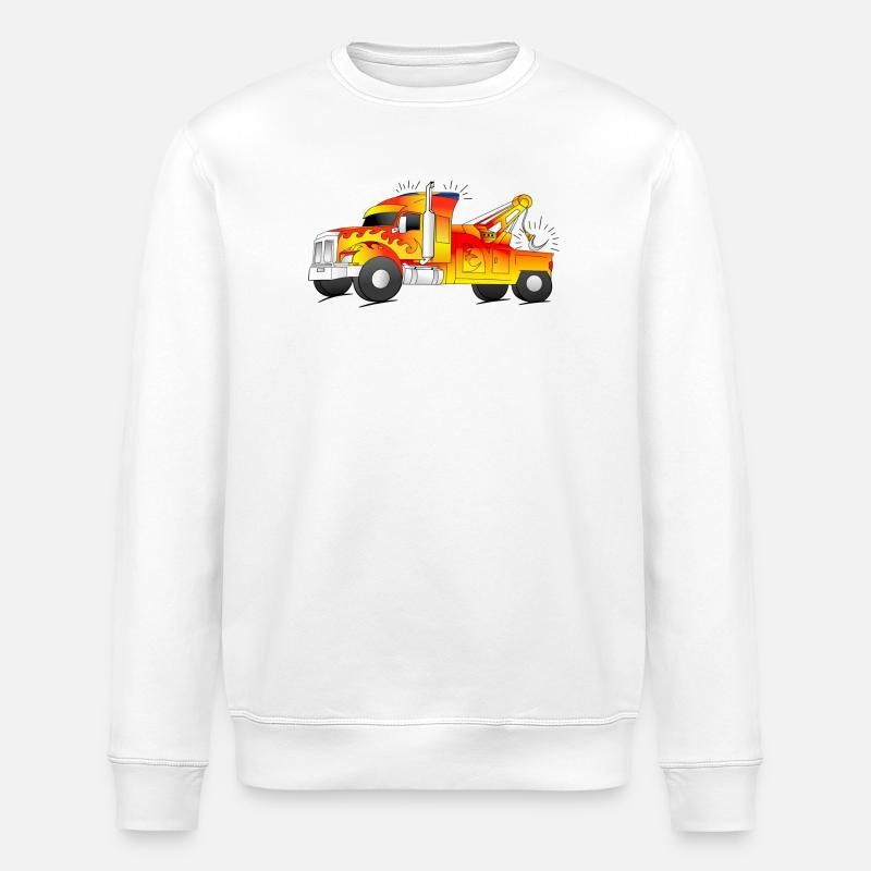 cooler Abschleppwagen Abschlepper LKW - Stanley/Stella Unisex Bio-Sweatshirt ROLLER - Weiß