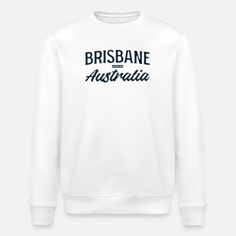 Brisbane Australia Script - Stanley/Stella ROLLER Unisex Organic Sweatshirt - white