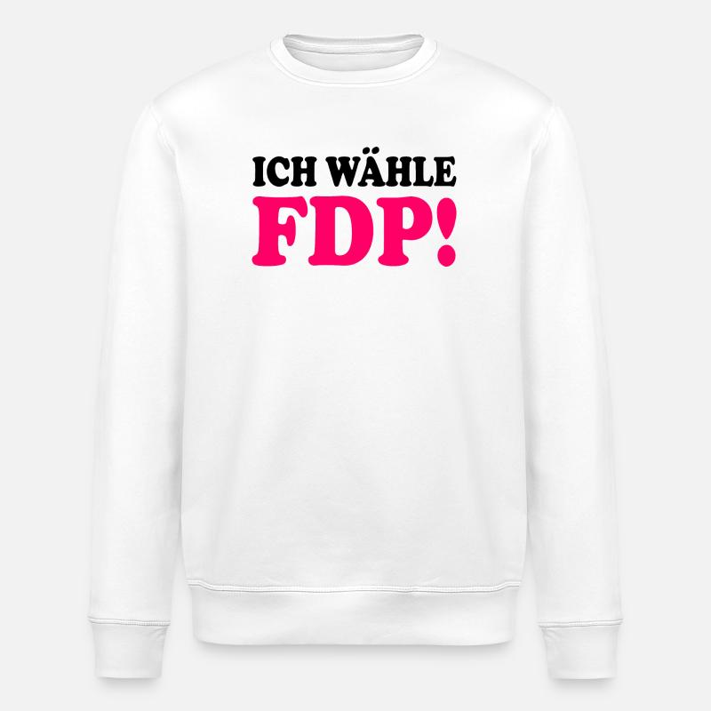 Fdp - ich wähle fdp - Stanley/Stella Unisex Bio-Sweatshirt ROLLER - Weiß