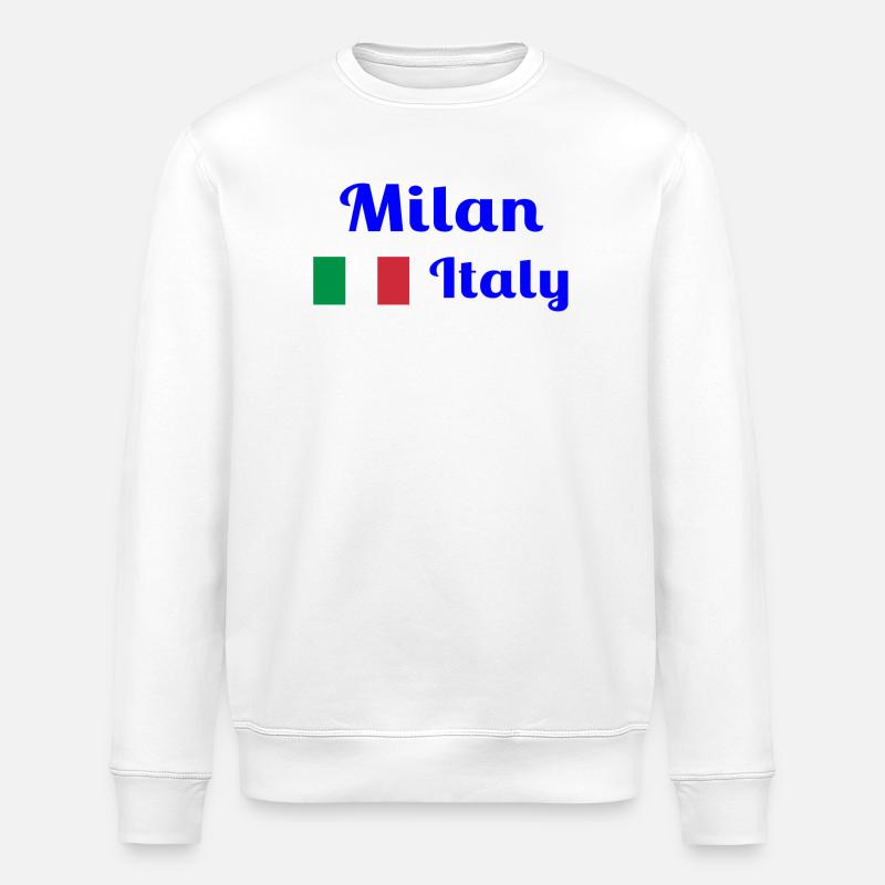 Mailand, Italien - Stilvolle Drucke - Stanley/Stella Unisex Bio-Sweatshirt ROLLER - Weiß