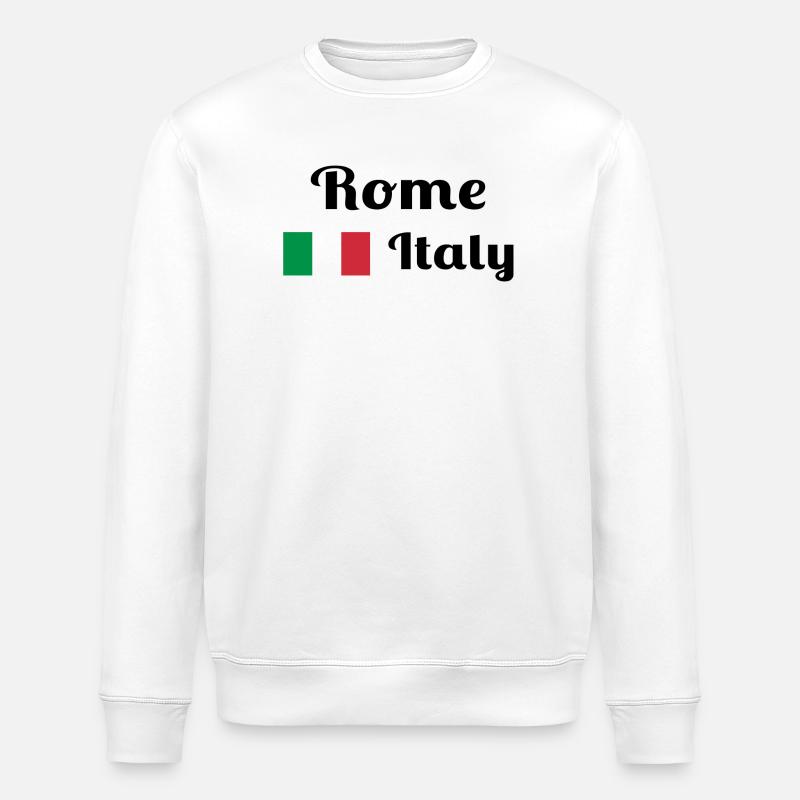 Rom, Italien - Stilvolle Drucke - Stanley/Stella Unisex Bio-Sweatshirt ROLLER - Weiß