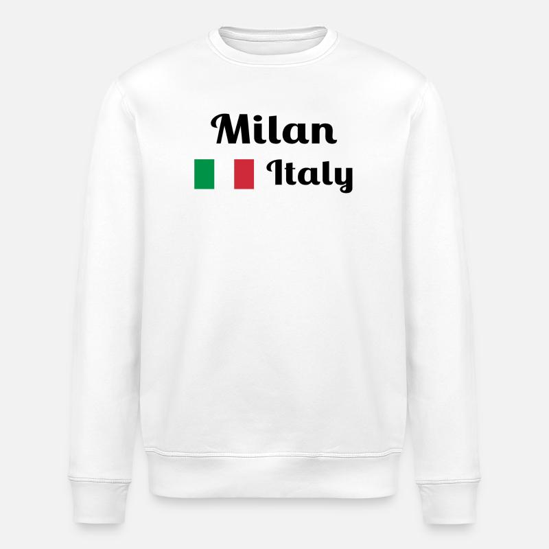 Mailand, Italien - Stilvolle Drucke - Stanley/Stella Unisex Bio-Sweatshirt ROLLER - Weiß