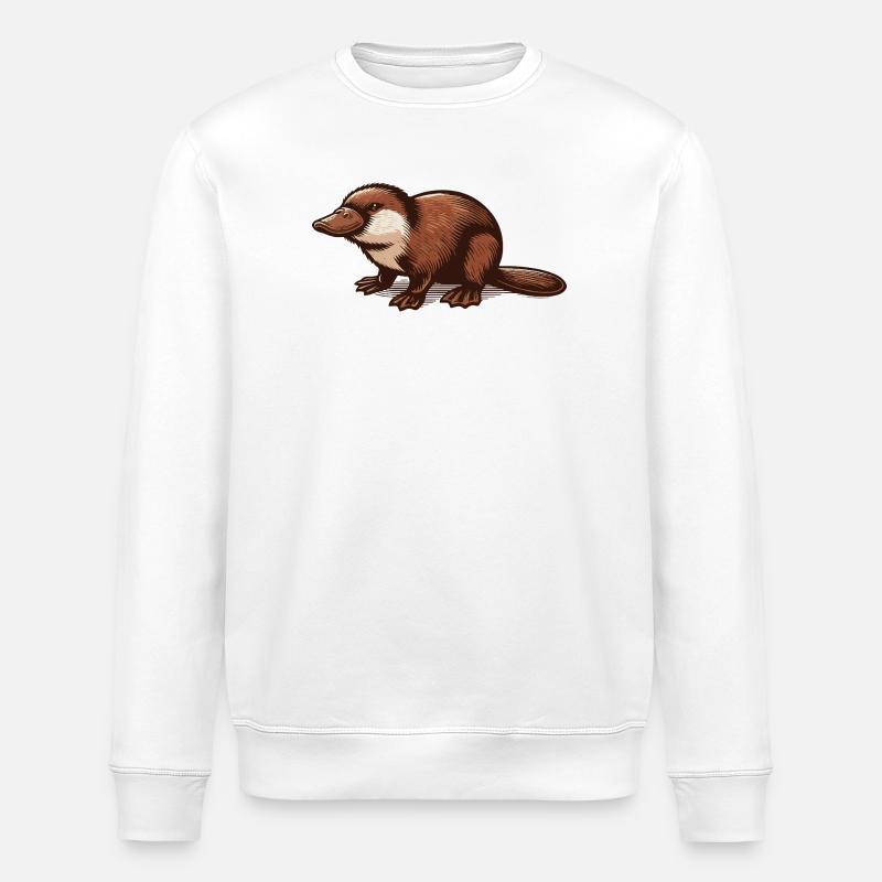 Platypus - Stanley/Stella ROLLER Unisex Organic Sweatshirt - white