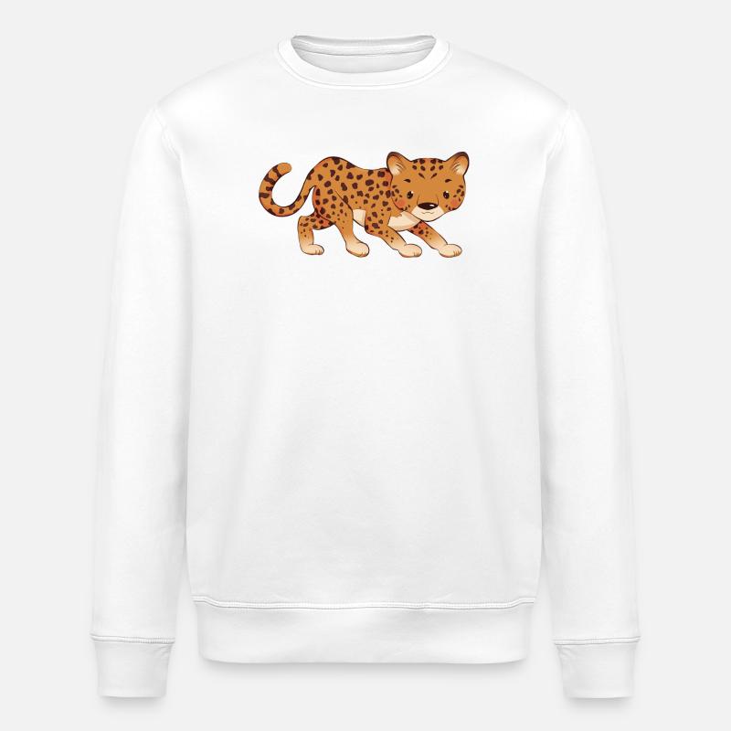 Leopard - Stanley/Stella ROLLER Unisex Organic Sweatshirt - white