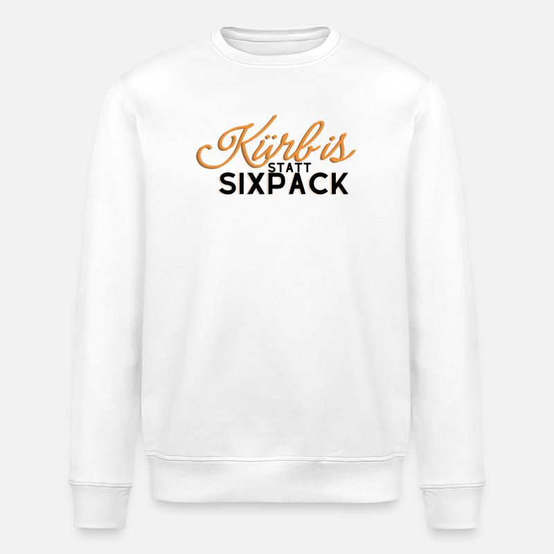 Kürbis statt Sixpack - Stanley/Stella Unisex Bio-Sweatshirt ROLLER - Weiß