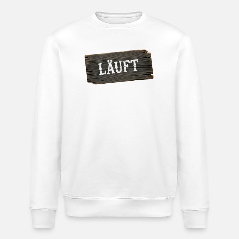 Läuft – minimalistisches Handwerker Statement - Stanley/Stella Unisex Bio-Sweatshirt ROLLER - Weiß
