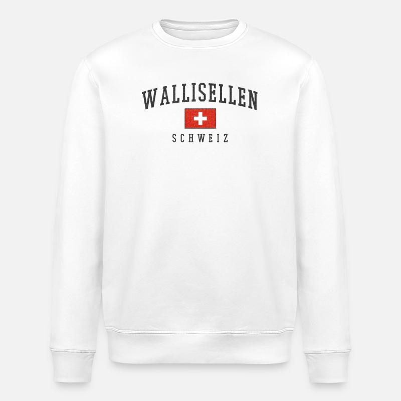 Wallisellen Schweiz Emblem mit Schweizer Flagge - Stanley/Stella Unisex Bio-Sweatshirt ROLLER - Weiß