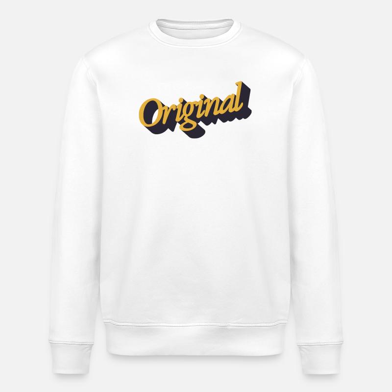 Original bogstav - Stanley/Stella økologisk unisex-sweatshirt ROLLER - hvid