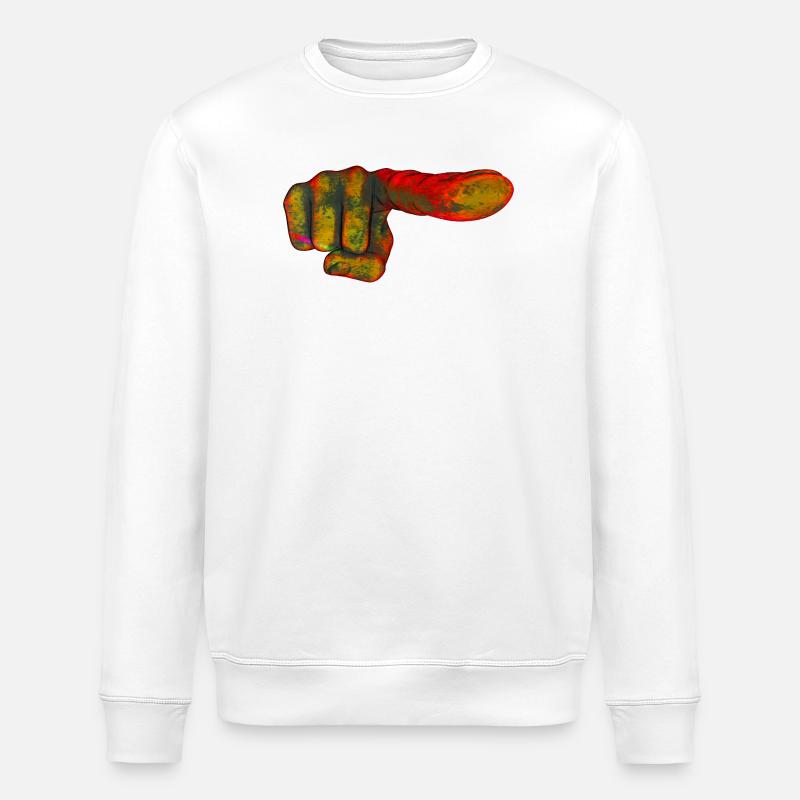 Farbexplosion Zeigefinger - Stanley/Stella Unisex Bio-Sweatshirt ROLLER - Weiß