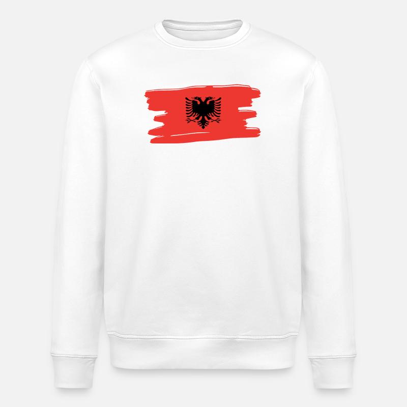 Albanais drapeau albanais, drapeau - Sweat bio ROLLER Stanley/Stella Unisexe - blanc