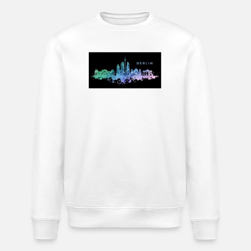 Berlin skyline - Stanley/Stella ROLLER Unisex Organic Sweatshirt - white