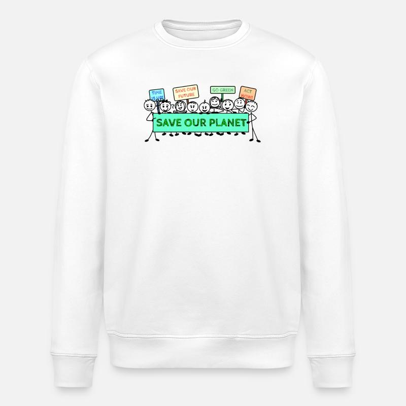 Protest logo climate change - Stanley/Stella ROLLER Unisex Organic Sweatshirt - white