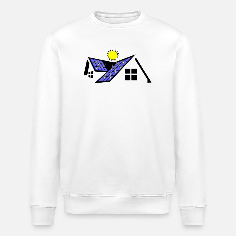 Maison avec panneaux solaires 2 - Sweat bio ROLLER Stanley/Stella Unisexe - blanc