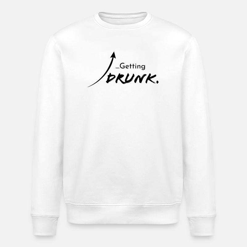 Getting drunk, version 1 - Stanley/Stella ROLLER Unisex Organic Sweatshirt - white