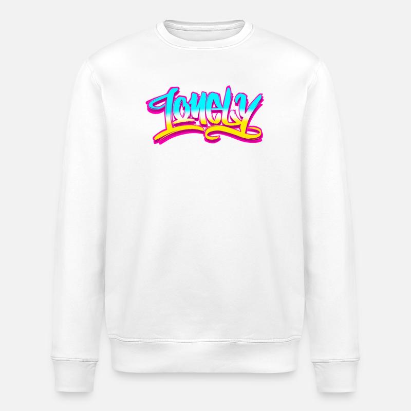 Lonely Sad Aesthetic Graffiti Lettering Handstyl - Stanley/Stella Unisex Bio-Sweatshirt ROLLER - Weiß