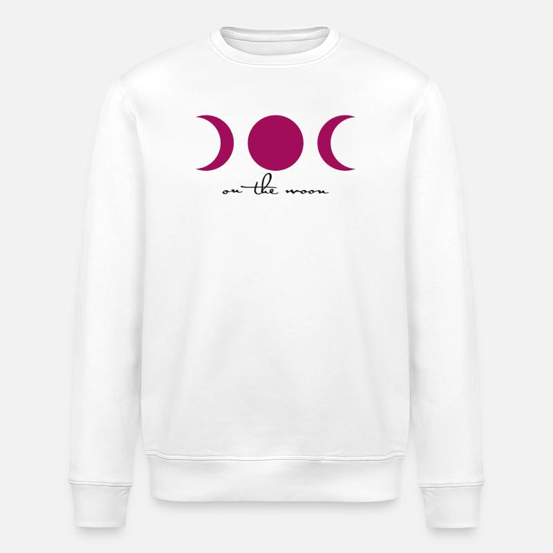 on the moon – Roter Mond - Stanley/Stella Unisex Bio-Sweatshirt ROLLER - Weiß
