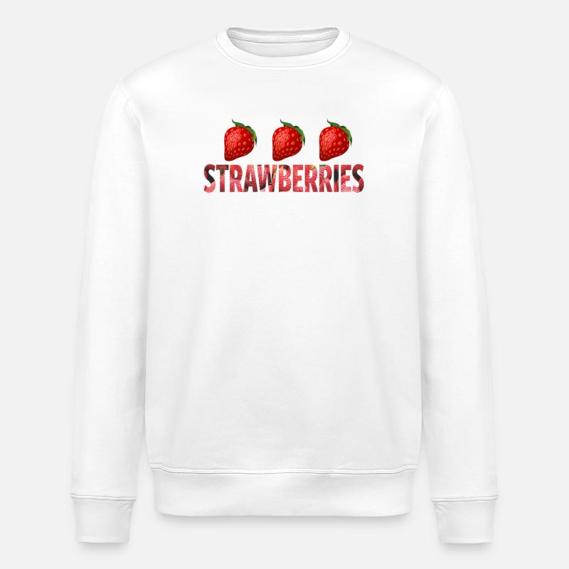 STRAWBEERIES - Stanley/Stella Unisex Bio-Sweatshirt ROLLER - Weiß