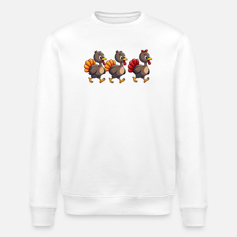 Bébé dinde de Thanksgiving - Sweat bio ROLLER Stanley/Stella Unisexe - blanc