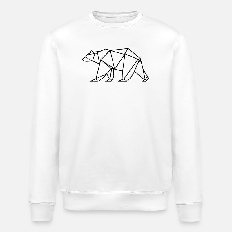 Polygone ours grizzli polaire - Sweat bio ROLLER Stanley/Stella Unisexe - blanc