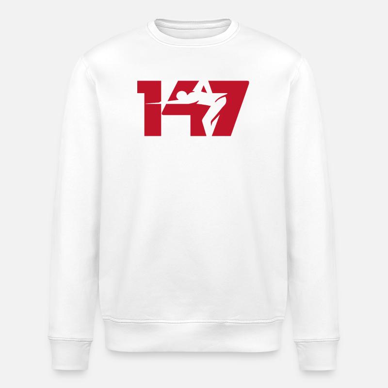 147 Snooker-Ikone (Rot) - Stanley/Stella Unisex Bio-Sweatshirt ROLLER - Weiß