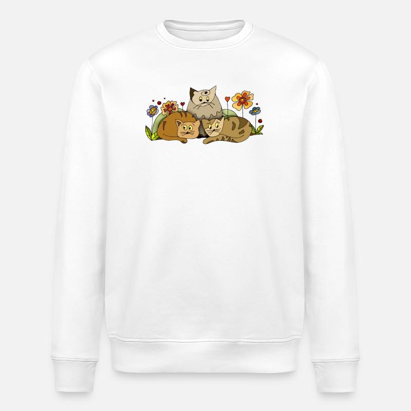 Katzen - Stanley/Stella Unisex Bio-Sweatshirt ROLLER - Weiß