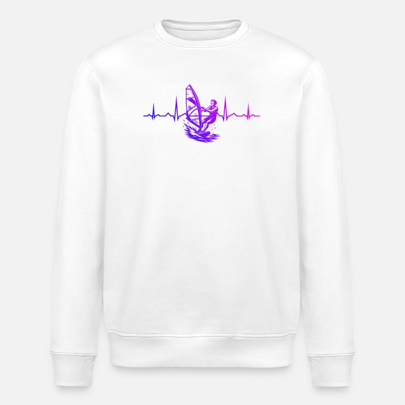 Statement for all windsurfers - Stanley/Stella ROLLER Unisex Organic Sweatshirt - white
