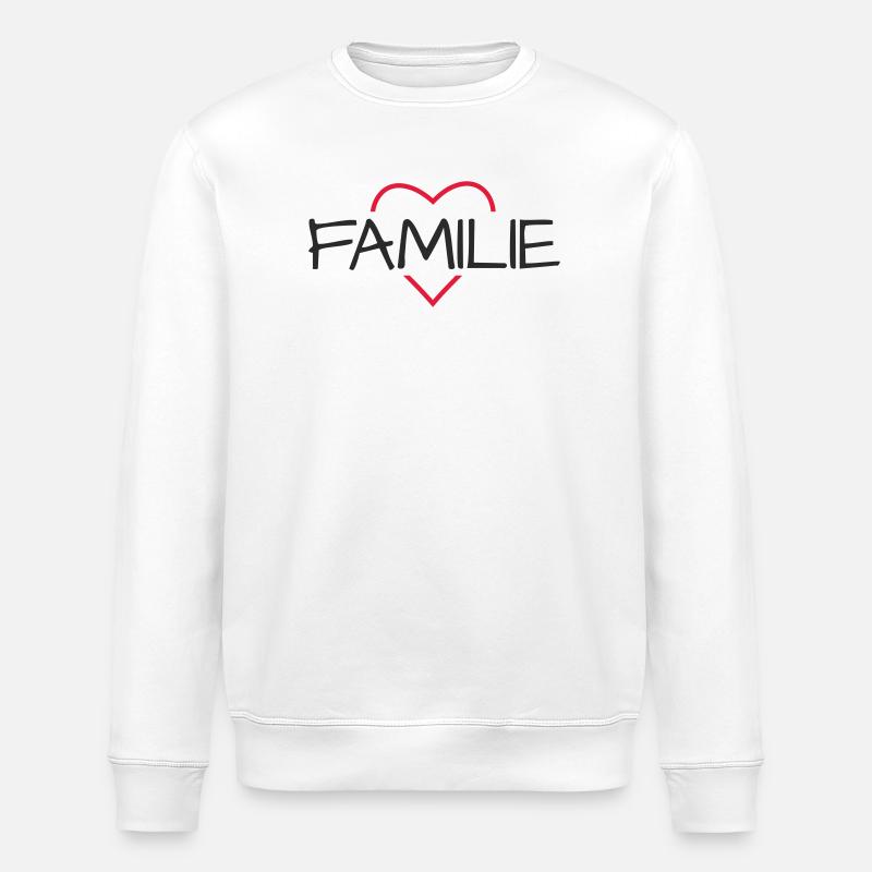 Familie Herz Geschenk Liebe - Stanley/Stella Unisex Bio-Sweatshirt ROLLER - Weiß