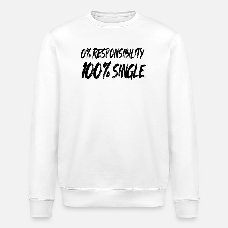 0% responsibility, 100% single - Stanley/Stella ROLLER Unisex Organic Sweatshirt - white