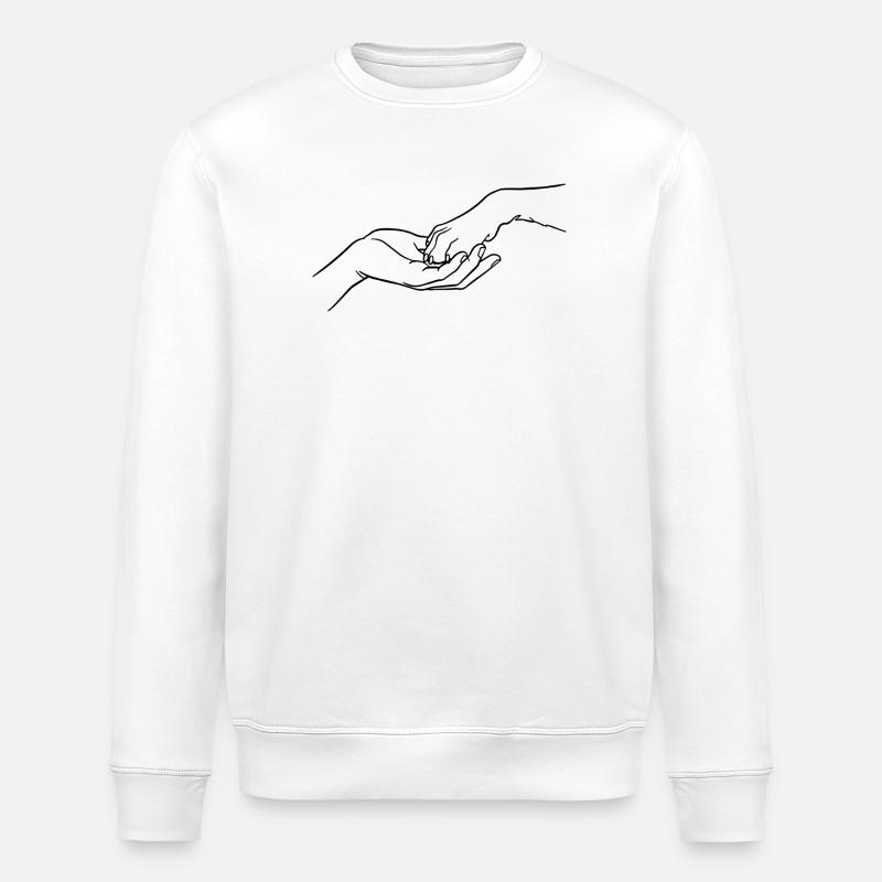 « Éternellement connectés » (patte en main) - Sweat bio ROLLER Stanley/Stella Unisexe - blanc