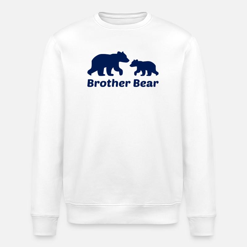 Brother Bear Gift - Stanley/Stella ROLLER Unisex Organic Sweatshirt - white