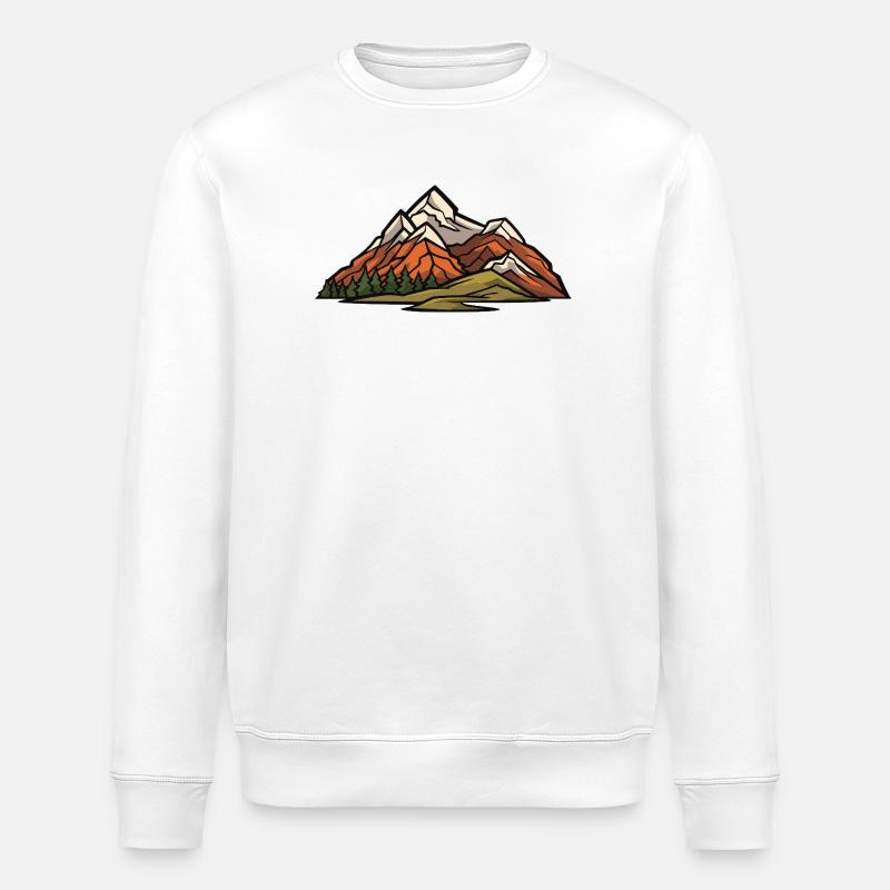 Mountains Landscape - Stanley/Stella ROLLER Unisex Organic Sweatshirt - white