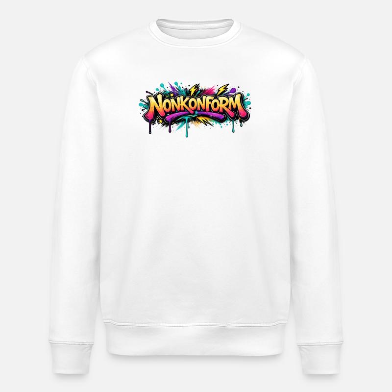 Nonkonform Graffiti  - Stanley/Stella Unisex Bio-Sweatshirt ROLLER - Weiß