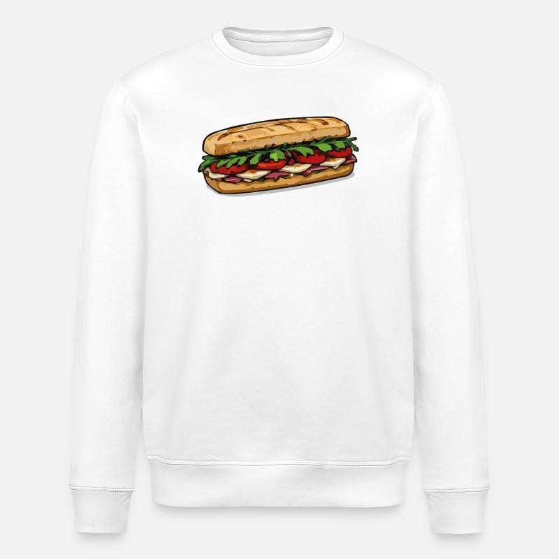 Illustration de sandwich frais - Sweat bio ROLLER Stanley/Stella Unisexe - blanc
