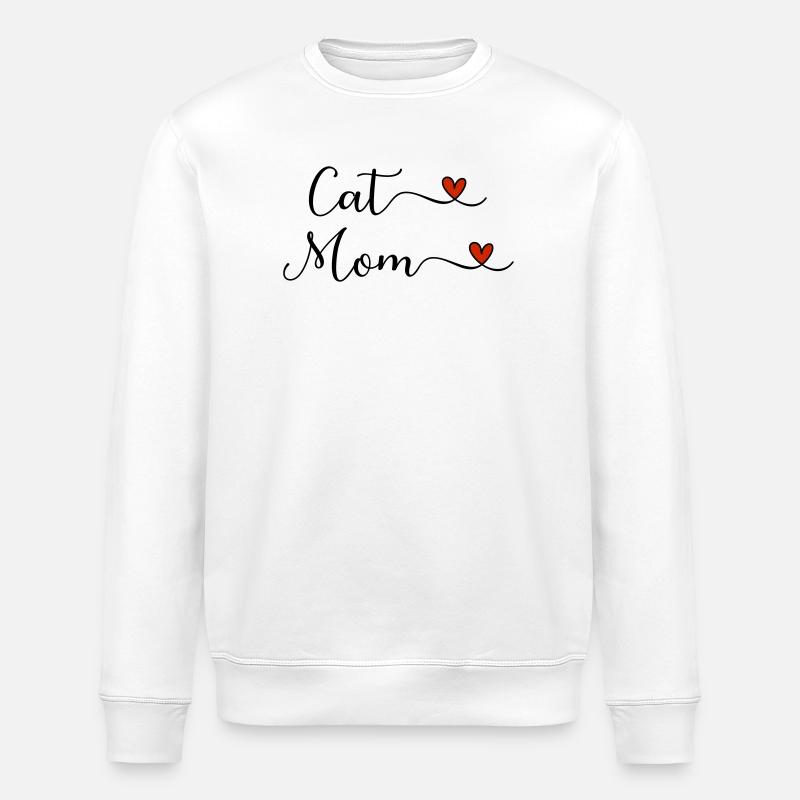 Cat mom - Stanley/Stella ROLLER Unisex Organic Sweatshirt - white