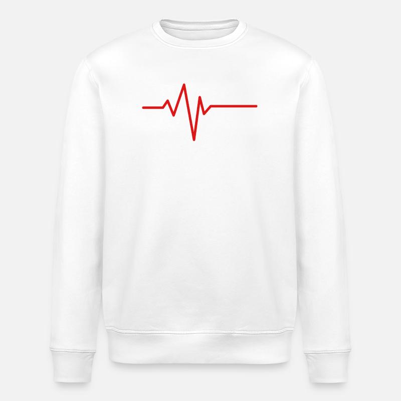 Herzschlag-Kardiogramm - Stanley/Stella Unisex Bio-Sweatshirt ROLLER - Weiß