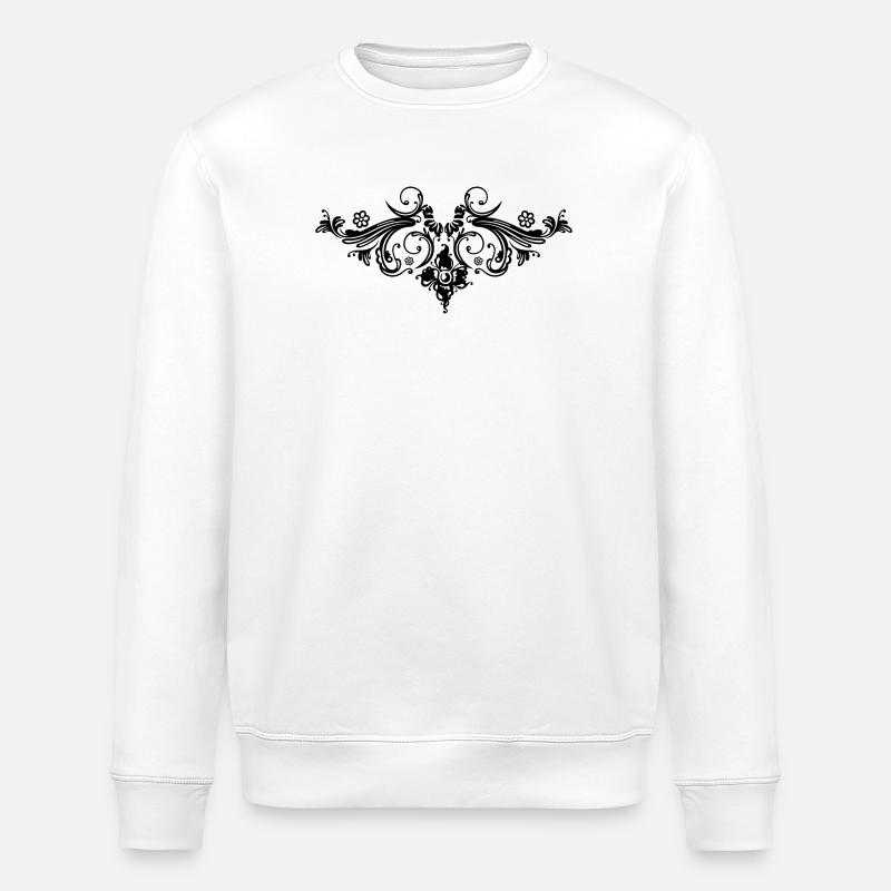 Filigrane Blumenranke, Barock Style. - Stanley/Stella Unisex Bio-Sweatshirt ROLLER - Weiß