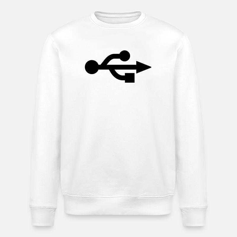 USB Logo - Nerd - Geek - Sweat bio ROLLER Stanley/Stella Unisexe - blanc